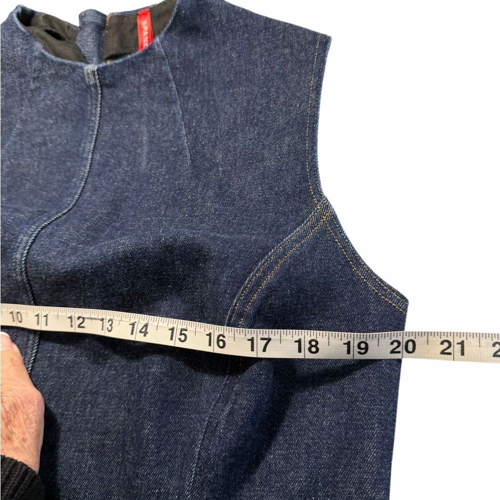 SPANX Dark Blue Denim Midi Dress - Picture 7 of 10